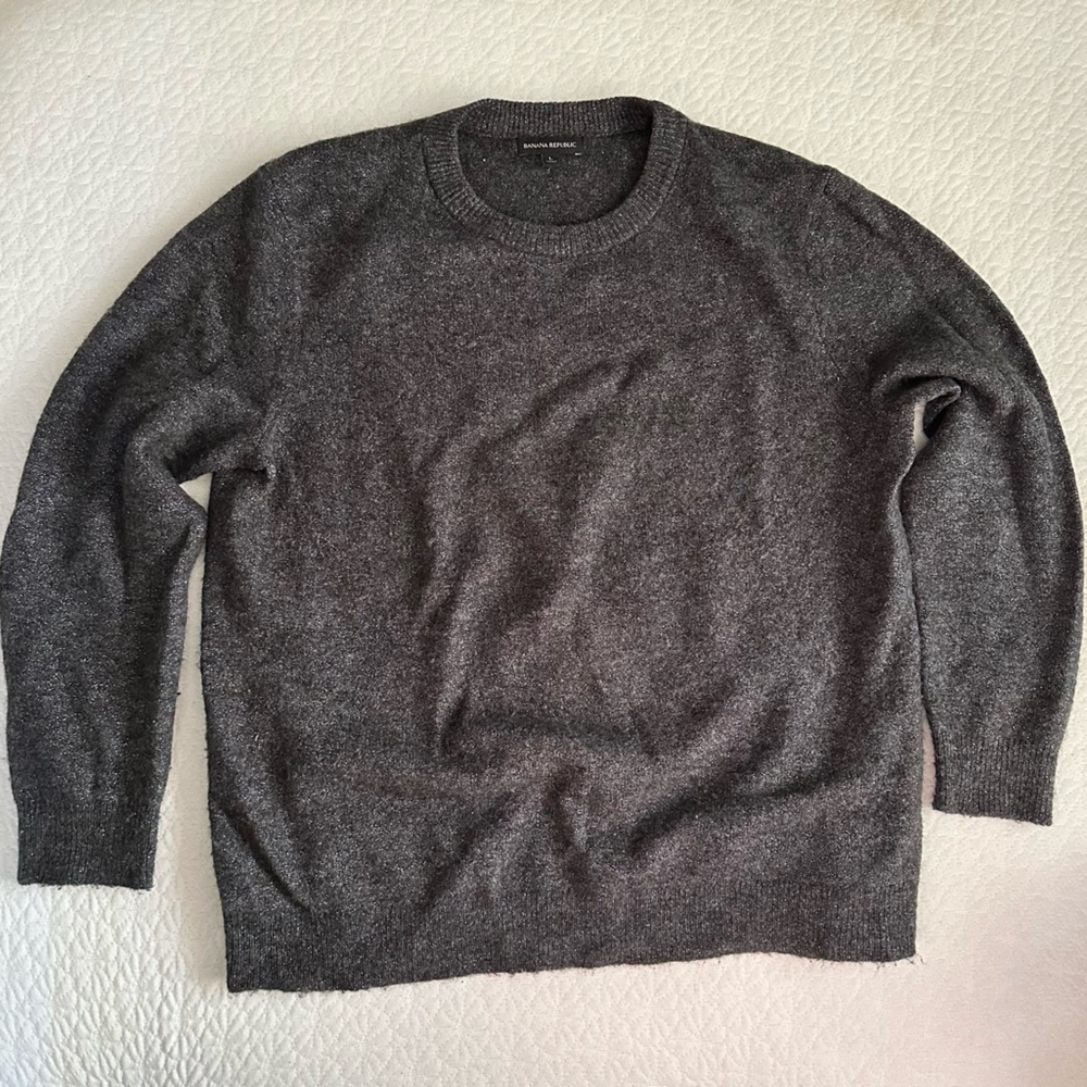 Banana Republic size Large, Grey and Silver Metallic Sweater